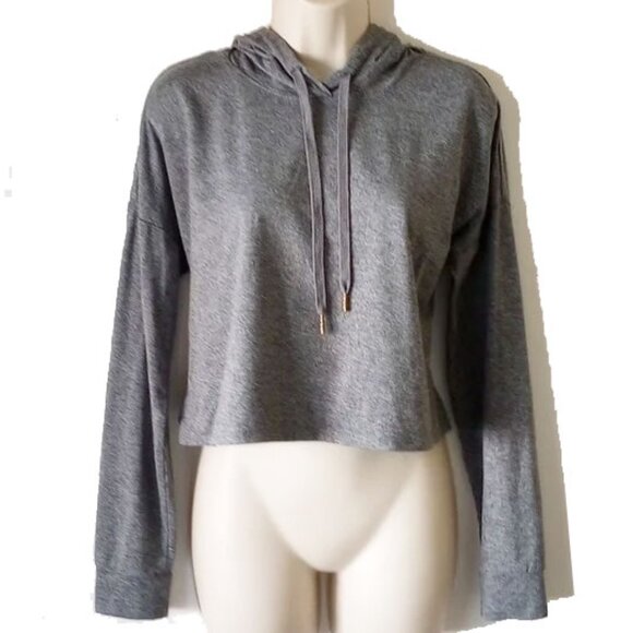 Marika Tops - *50off3* Marika Cropped Hoodie Long Sleeve Workout T-shirt Top M Heather Gray
